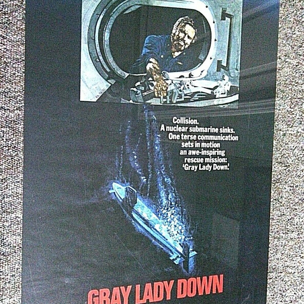 Movie Film Posters Gray Lady Down Original 1978 Charlton Heston Rare Memorabilia